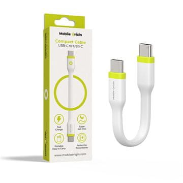 Mobile-origin kompaktni kabel USB-C v USB-C, 10 cm, 60 W, beli (COMC-USBC-WHT)