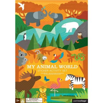 Petit collage Nalepke za večkratno uporabo s prizoriščem My Animal World