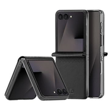 Dux Ducis Bril usnjen ovitek za Samsung Galaxy Z Flip 8, črn