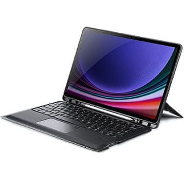 Dux Ducis DK ovitek s tipkovnico za Samsung Galaxy Tab S10 Plus / S9 Plus / S9 FE Plus, črn