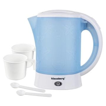 slomart Klausberg KB-9045 turistični električni kuhalnik 0,6L z 2 skodelicama