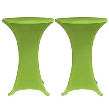Vidaxl Raztegljiva Prevleka za Mizo 2 kosa 80 cm Zelene Barve