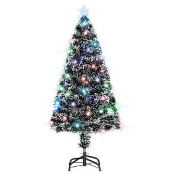 Vidaxl Osvetljena novoletna jelka s stojalom in LED 120 cm optična vlakna