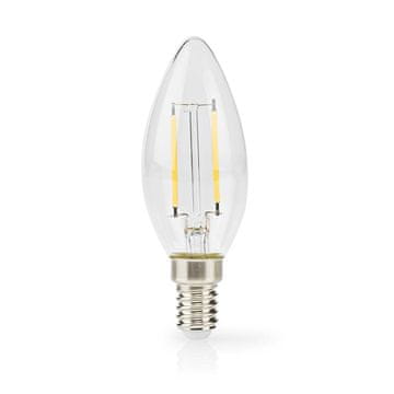 Nedis LED žarnica z žarilno nitko E14 | Sveča | 2,2 W | 470 lm | 2700 K | Topla bela | Retro slog | 1 kos | jasno