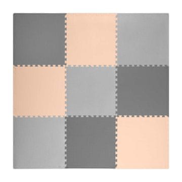 Ricokids Velika penasta sestavljanka Ricokids 180x180cm 9 kosov sivo-breskev