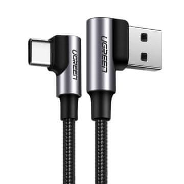 Ugreen Ugreen kotni kabel USB-A v USB-C 3A, 1 m - siv