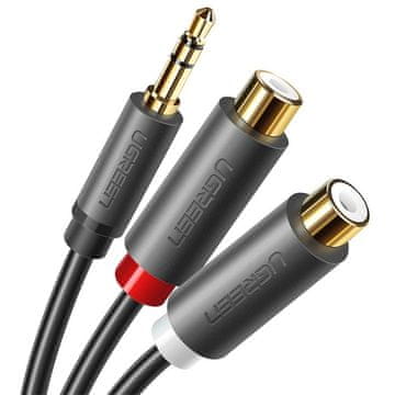 Ugreen Ugreen Audio Adapter Jack 3,5 mm (moški) na 2xRCA (ženski) kabel, 0,25 m - siv