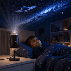VYZIO® USB projektor zvezdnatega neba, 3 W LED, več svetlobnih načinov, nastavljiv fokus, za spalnico, dnevno sobo in avto | GALAXLITE