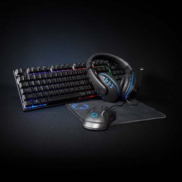 Nedis Gaming Combo Kit | 5-v-1 | Tipkovnica, slušalke, miška in podloga za miško | Črna | QWERTY | Postavitev ZDA
