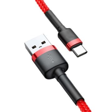 Sign Cafule USB-C kabel 2A, 2m - rdeč