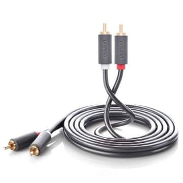 Ugreen Ugreen 2x RCA/Cinch stereo/avdio/video kabel, 5m - siv