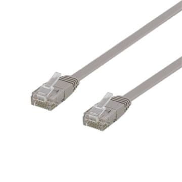 DELTACO Omrežni kabel Deltaco Flat Cat6, 3m, sive barve