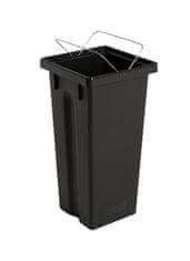Plafor Koš za smeti pla črn 75l - rumen pokrov
