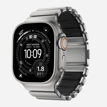 Nomad Nomad Stratos Band Pas za Apple Watch, Titanov, Naravna barva/črna zaponka