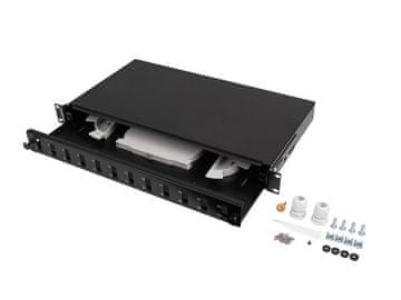 Lanberg LANBERG FOP1-12SD-LQB montažni panel, 12xSC/12xLC, 1U, Rack, črn
