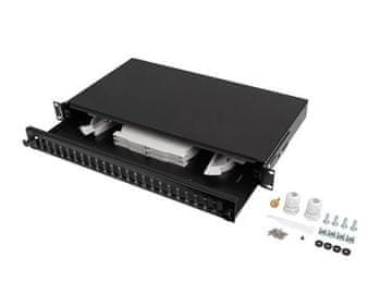 Lanberg LANBERG FOP1-24SD-LQB montažni panel, 24xSC/24xLC, 1U, Rack, črn