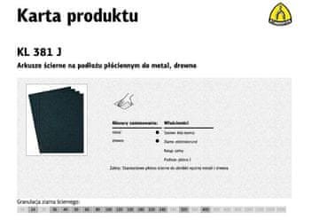 KLINGSPOR KLINGSPOR Brusilno platno P 320 KL381J, 50 kosov