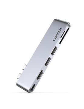 Ugreen Ugreen 80856 USB-C Docking postaja, 2xUSB-C, HDMI, Aluminij