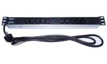 PremiumCord panel do 19" 1U, 10xC13, 2m