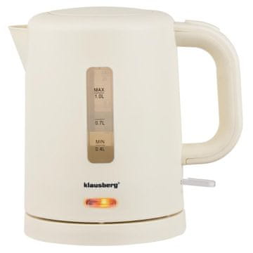 slomart Klausberg KB-9047 turistični kuhinjski grelnik vode, 1L, 1100W, krem