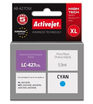 ActiveJet Activejet AB-427CNX združljiva kartuša za Brother, svetlo modra (53 ml)