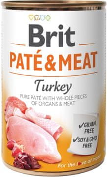 Brit BRIT Paté & Meat with Turkey - mokra hrana za pse, 400g