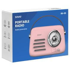 SAVIO SAVIO RS-03 Prenosni radio, roza, MP3 predvajanje