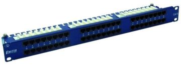 slomart EMITERNET DCN/3012IPRL48-C6-1U 19" patch panel, 48x RJ45 UTP Cat.6, modra