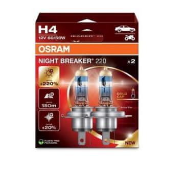 Osram Osram Night Breaker 220 H4 12V 60/55W - Avtomobilska halogenska žarnica (2 kosa)