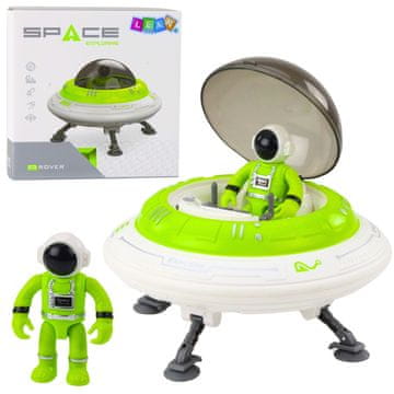 slomart Vesoljska ladja UFO z astronautom, zelena, svetlobni in zvočni efekti