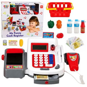 slomart LEAN TOYS Komplet za igro trgovine - blagajna, voziček, košarice, pribor