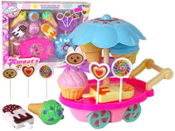 slomart LEAN TOYS Vozček/Stojalo za sladoled in sladice z dežnikom
