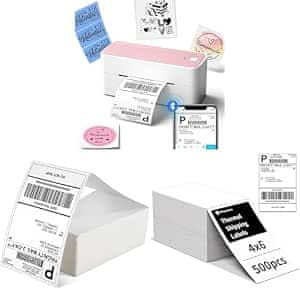 Phomemo Phomemo 4x6 pisač nalepk + 2x 500 DHL etiket (skupaj 1000)