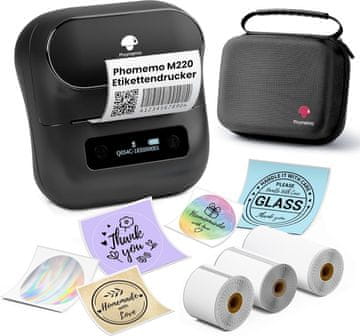 Phomemo Phomemo M220 Etiketni tiskalnik, Bluetooth termo izdelovalec etiket