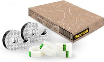 Scotch Scotch komplet 2 srebrnih razdelilnikov + 4 rolice Magic Tape