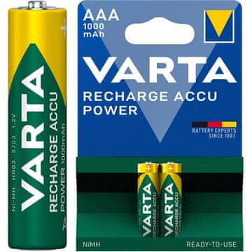 Varta AAA micro HR03 (5703) 1,2V 1000 mAh 2kos polnilna baterija