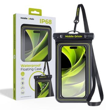 Mobile-origin vodoodporen univerzalni ovitek za telefone, do 17,2 cm (6,8), do 30 m (DBXL-BLK-GRN01)