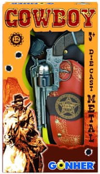 Alltoys Kavbojski komplet: kovinski revolver in šerifova zvezda, 12 strelov