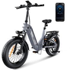 ISCOOTER iScooter EB8 zložljivo električno kolo 20", fat tire 4.0, 48 V 15 Ah, 250 W, do 145 km, hidravlične zavore
