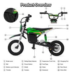 ISCOOTER iScooter A12 otroški električni motor 12", 350 W, 36 V 4,5 Ah, do 25 km/h, dvojno vzmetenje