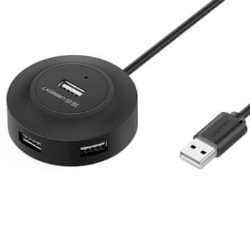 Ugreen UGREEN USB 2.0 Hub 4x USB-A, 1m - črn