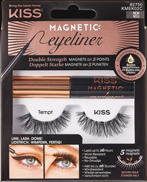 KISS Komplet za magnetno črtalo in trepalnice 02 Tempt (Komplet za magnetno črtalo in trepalnice)