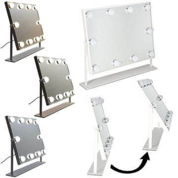 Sign LED ogledalo za ličenje z 10 žarnicami, 3 svetlobnimi načini