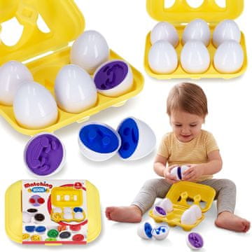 Mega Creative Izobraževalna igrača, MONTESSORI UGANKA, Sorter 6 kosov, Jajca Čustva 18m+