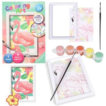 Mega Creative Flamingo Kreativni set za slikanje po številkah za otroke, umetniški set 7+