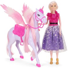 Mega Creative KOMPLET: Lutka Bella in Samorog + dodatki, PREMIČNI ELEMENTI, igrača 29 cm za deklico 3+