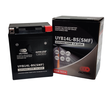 Outdo UYB14L-BS(SMF) akumulator za motor YB14L-A2 • 12V 14Ah • DXŠXV: 132x89x164 • CCA 185 A