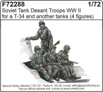Special Hobby maketa-miniatura Soviet Tank Desant Troops WWII (4fig.) • maketa-miniatura 1:72 figure • Level 4