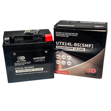 Outdo UTX14L-BS(SMF) akumulator za motor YTX14L-BS+ • 12V 14Ah • DXŠXV: 150x89x148 • CCA 120 A