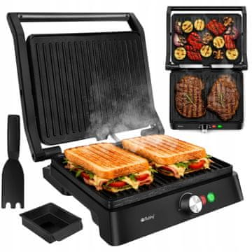 Ruhhy 2v1 2000W kontaktni žar in toaster opekač kruha črn